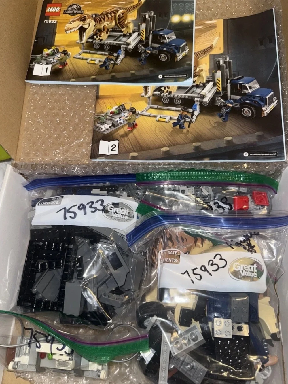 LEGO Jurassic World: T. Rex Transport (75933) RETIRED Complete W Manuals No Box
